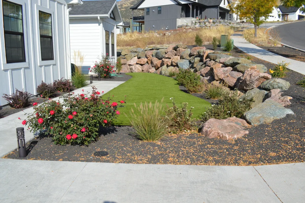 Artificial turf installation in Cache Valley