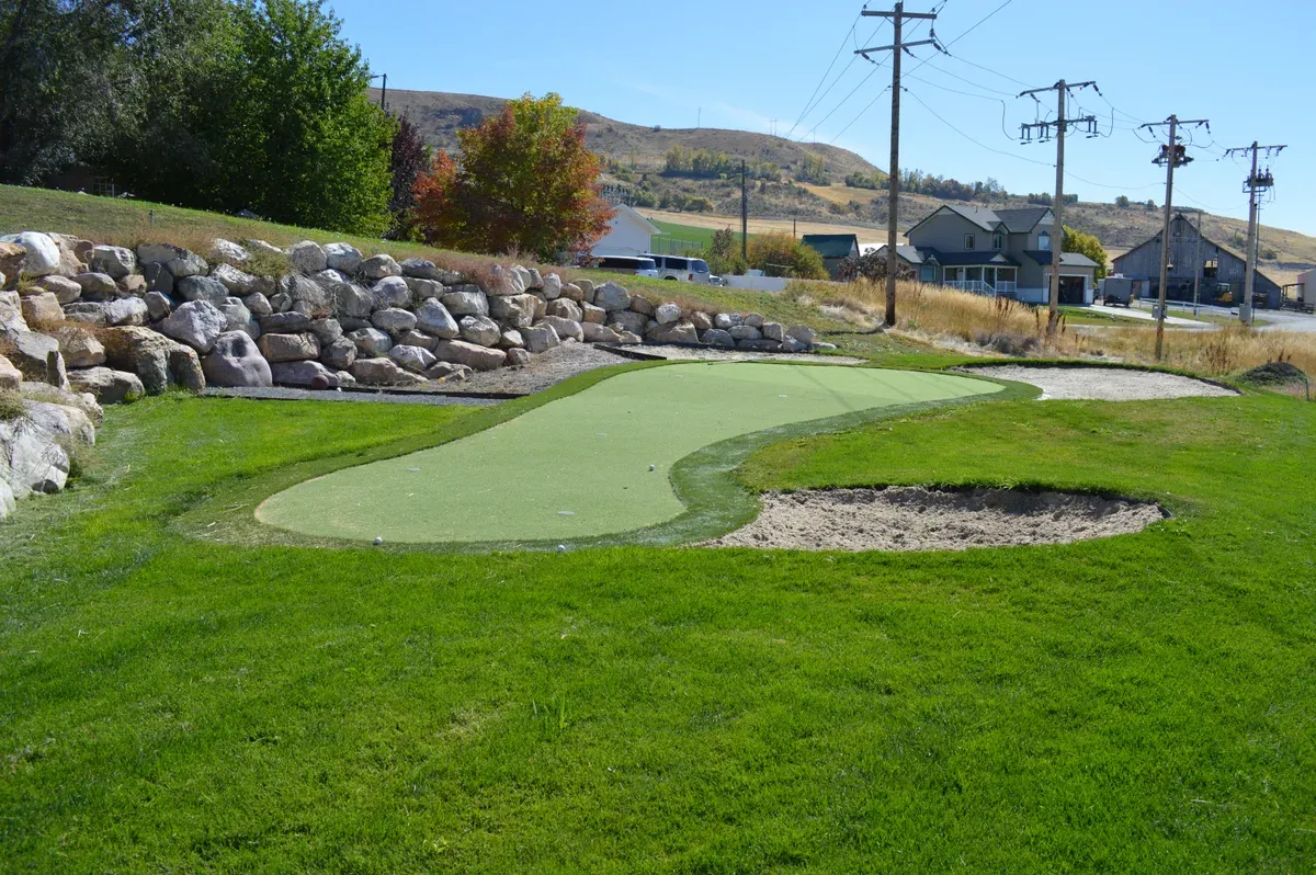 Custom putting green installation in Logan, UT