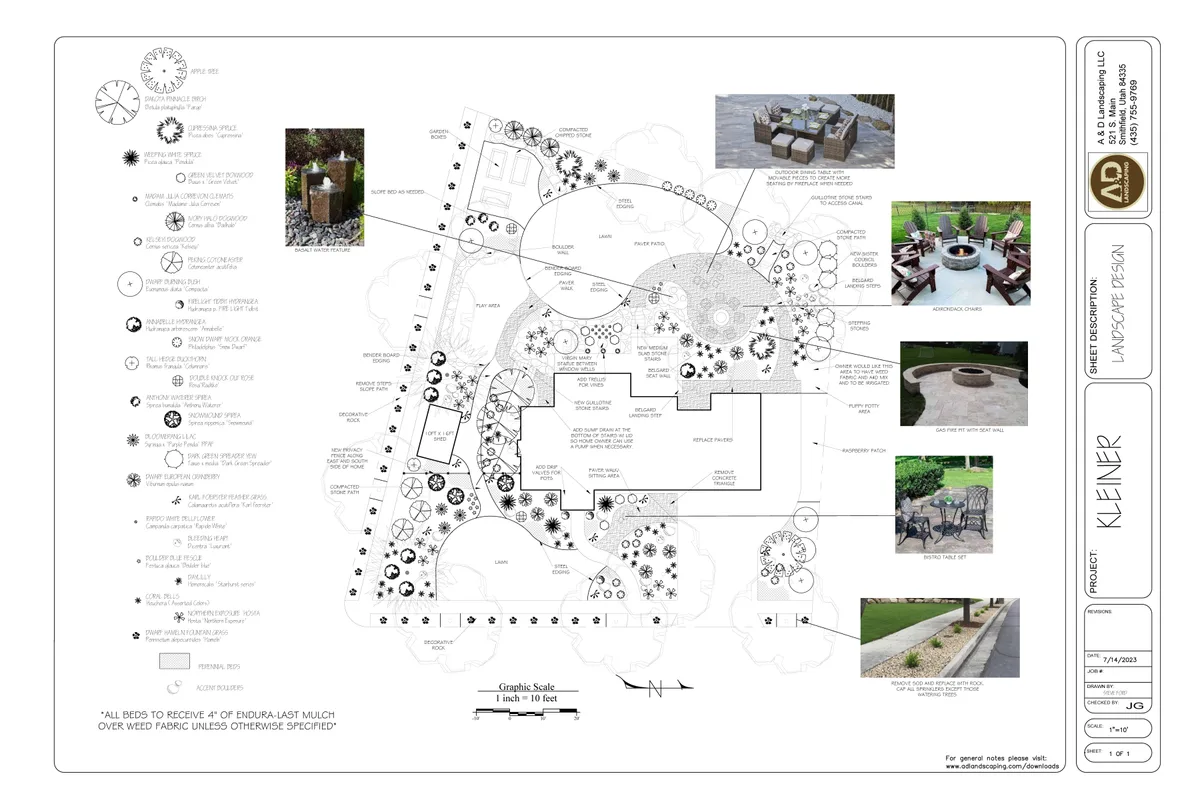 Custom Landscape Design Plan, Cache Valley