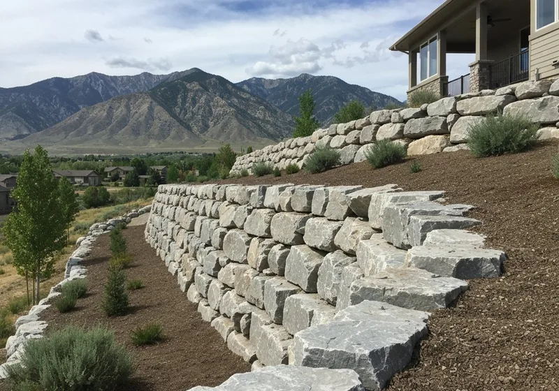 Retaining wall installation in Cache Valley, Utah